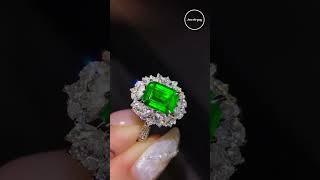 Jewelryay-New arrivals.1.94ct Verdant Green Emerald Ring Large Table #trending #investment #vintage