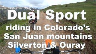 Dual Sport motorcycle riding Colorado's San Juan mountains Silverton Ouray