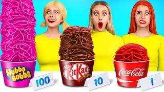 100 Layers Food Challenge | Eating 1 VS 100 Layers of Yummies by Turbo Team