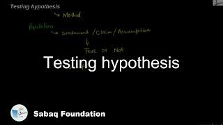 Testing hypothesis, Statistics Lecture | Sabaq.pk