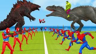 Siêu nhân nhệnSpider Man Rescue Godzilla from Superman Joker vs Venom vs Hulk vs Captain America