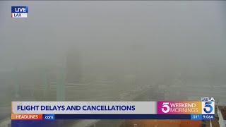 Hundreds of flights delayed due to thick fog blanketing Southern California 