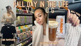 FALL DAILY VLOG: thrifting, grocery run, new nails, running errands, studying & more!