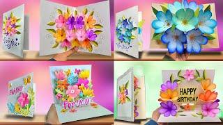 4 DIY Flower Pop up Card - Paper Crafts - DIY Pop up Card - Handmade craft