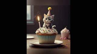 The tiny happy birthday   celebrations #cataivideo #kitten #cat #cutecat #shortvideo #viralvideo