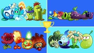 Team Plant (Meteor Flower + jackolantern + Fire Peashooter + Inferno) Vs 03 Team Plant - PvZ2