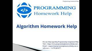 Algorithm Assignment Help