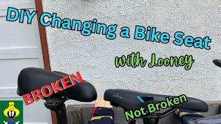 How to DYI Bike Seat Replacement / with LooneyFarmGuy