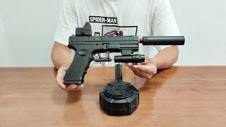 Glock Electric Gel Blaster with Drum Unboxing 2024 - Electric Splatter Ball Toy Gun