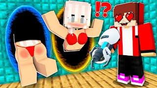 GIRL WOMAN are TRAPPED by JJ and Mikey with PORTAL! Prank GIRLS in Minecraft - Maizen