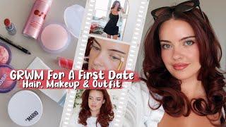 Get ready with me for a FIRST DATE! + my blowout routine | hair, makeup & outfit | Julia Adams