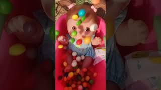 Filling Sour and Colorful Skittles Candy in the bathtub #skittles #youtubeshorts #shorts #trending