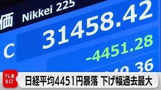 ブラックマンデー超　日経平均4,451円暴落 下げ幅過去最大