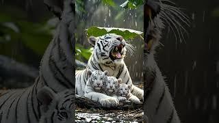 Tigers shelter from the rain #cat #tiger #tigerlove