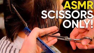 ASMR BARBER  Scissors Only  Middle Length Cut!