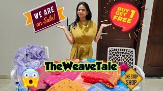 Buy 1 Get 1 on full collection of the video #theweavetale #bestoffers #indianweavers #jamdanilovers