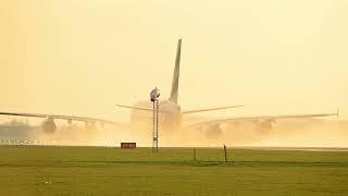 (4K) WONDERFULL EMIRATES A380 SUNSET TAKE-OFF - AMSTERDAM SCHIPHOL AIRPORT