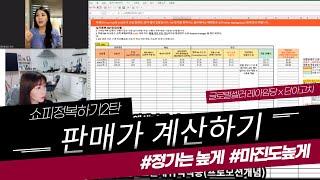 글로벌셀러 쇼피창업 판매가 마진율 계산 엑셀파일 만들기 - 레아임당x단아고치