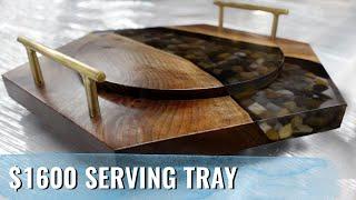 Black Walnut Charcuterie Board with Brass Details