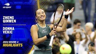 Zheng Qinwen vs. Donna Vekic Highlights | 2024 US Open Round 4