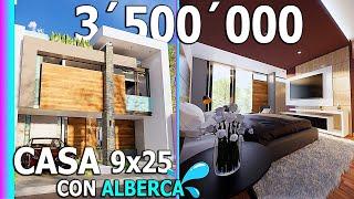 LINDA CASA 9x25 CON ALBERCA Y DOBLE ALTURA #SHORT