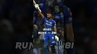 Hardik Pandya last 5 ipl season runs  #cricketshorts #ytshort #shorts