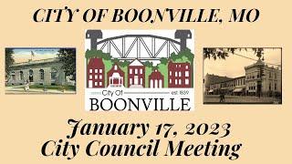 City Of Boonville, Missouri Council Meeting on  January 17, 2023 at 7:00pm