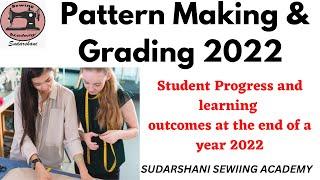 Sudarshani Sewing Academy - Pattern Making course progress at the end of year 2022.