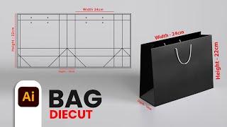 Bag deicut Design in illustrator | Packaging Bag Deicut & Dieline