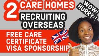 2 UK Care Homes Currently Recruiting Healthcare Assistants With Visa Sponsorship & Care Certificate