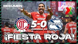 Resumen y goles | Toluca 5-0 Puebla | Liga Mx -AP2024 - J13 | TUDN