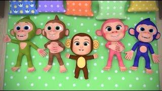 Five Little Monkeys Jumping on the Bed | Fun Kids Song | Jumping, Laughing & Learning! @Littlmelon