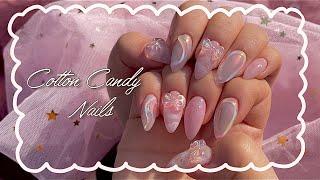 [셀프네일] 솜사탕네일아트 (◍•ᴗ•◍) | Cotton candy Nails |