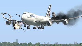 Worst Boeing 747 Bird Strike Emergency Landings| Xplane 11