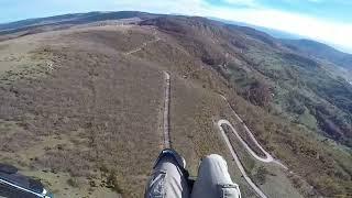 paragliding ridge soaring- strong wind - top landing