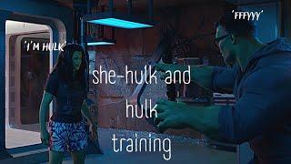 she-hulk and hulk training scene