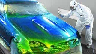 How to paint the magic flake / Mercedes-Benz repainted with Most flashy colors in the world