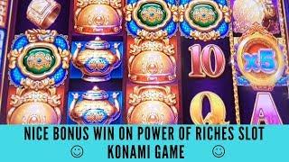 NICE BONUS WIN ON POWER OF RICHES SLOT MACHINE - KONAMI GAME - SunFlower Slots