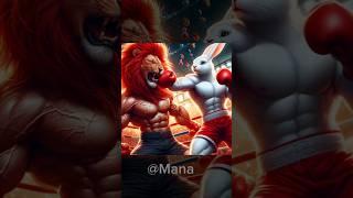 Revenge for dad. white rabbit vs red lion. #cat #catlover #lion #boxing #shorts