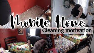 Real life messy house cleaning motivation | Mobile home clean with me | Mobile home living 