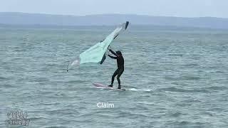 Wellington Point Qld John learning to tack wingfoiling