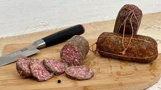 Homemade SALAMI WITHOUT salami CASING with ingredients from Supermarket