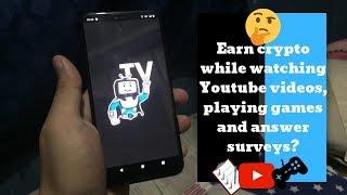 TV-Two app demo - Earn crypto watching Youtube videos, surveys and games