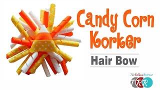 How to Make a Candy Corn Korker Hair Bow - TheRibbonRetreat.com