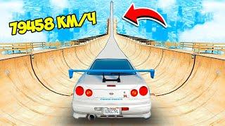 NO BRAKES DOWNHILL ON THE LONGEST FAST & FURIOUS NISSAN SKYLINE LIMO OVER A RAMP IN GTA 5!
