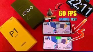 BGMI 60/120 FPS in Realme P1 Speed Vs iQOO Z9 BGMI Gaming Test with True FPS Meter