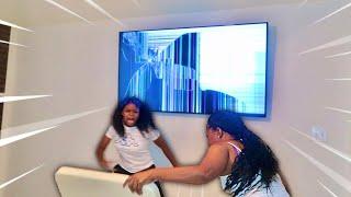 DESTROYING MY MOM’S NEW TV PRANK.. 