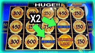 Wow! 2 Minor Jackpot Progressives High Limit Won in Dragon LInk Slot