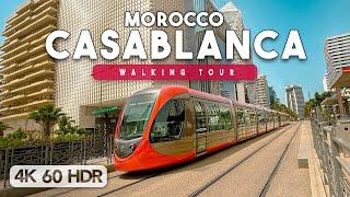 Casablanca, Morocco Walking Tour - Anfa District - 4K 60FPS HDR