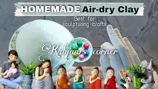 Homemade air-dry clay/How to make clay at home/Craft clay/Cold porcelain clay recipe|/homemade clay